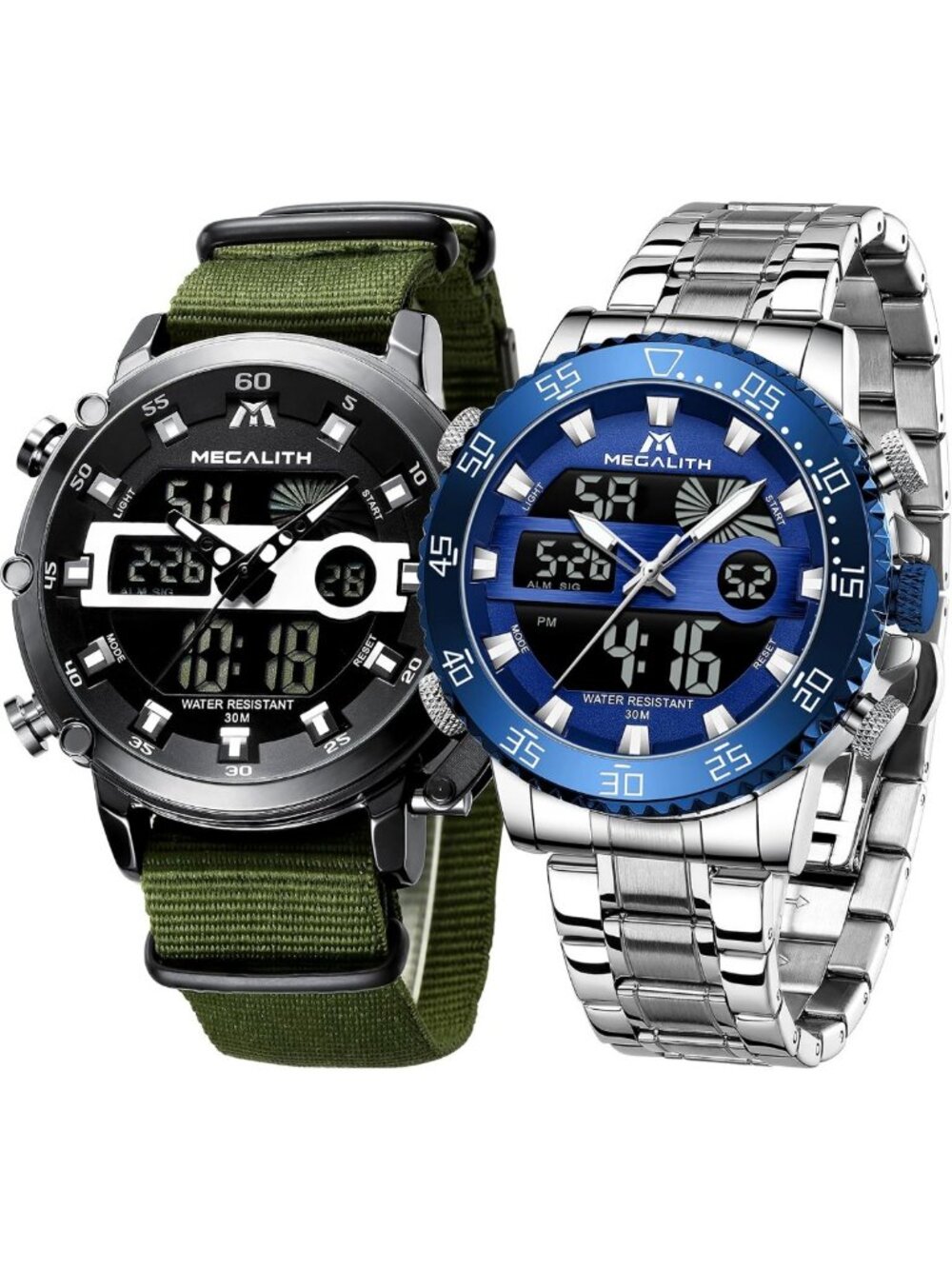 Men's Digital Military Waterproof Watch | Sports Chronograph, LED, Dual Time